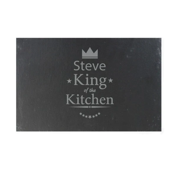 Personalised King Of The Kitchen Slate Placemat 2 Personalised King Of The Kitchen Slate Placemat - Image 2