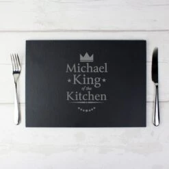 Personalised King Of The Kitchen Slate Placemat 9 Personalised King Of The Kitchen Slate Placemat -PERSONALISE STORE p010566 3