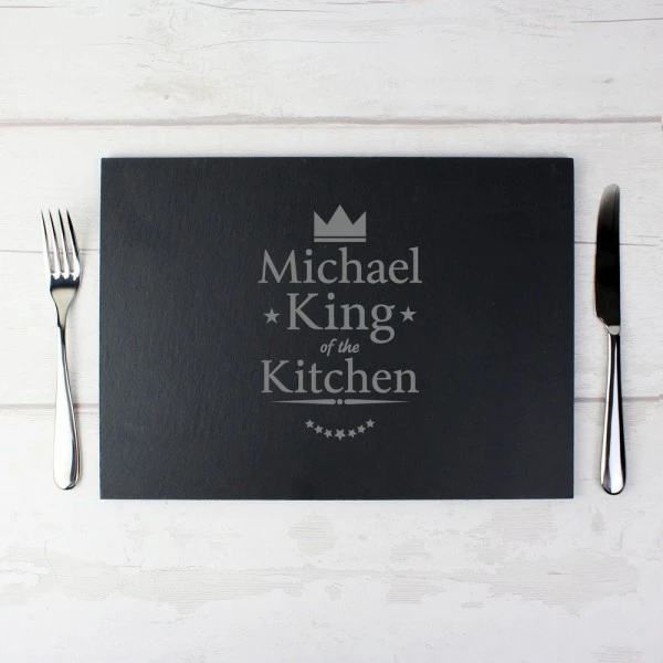 Personalised King Of The Kitchen Slate Placemat 4 Personalised King Of The Kitchen Slate Placemat - Image 4