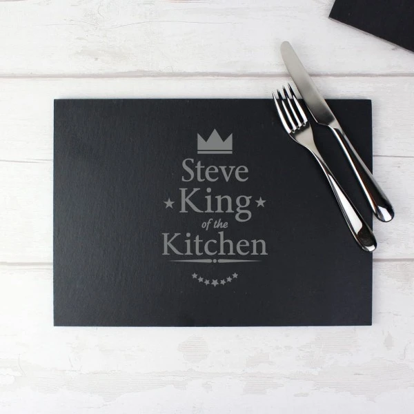 Personalised King Of The Kitchen Slate Placemat 5 Personalised King Of The Kitchen Slate Placemat - Image 5