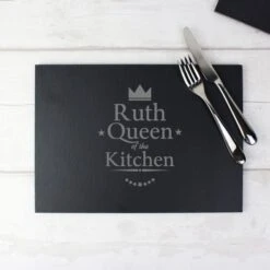 Personalised Queen Of The Kitchen Slate Placemat