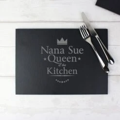 Personalised Queen Of The Kitchen Slate Placemat -PERSONALISE STORE p010567 2
