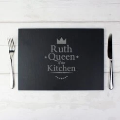 Personalised Queen Of The Kitchen Slate Placemat -PERSONALISE STORE p010567 4