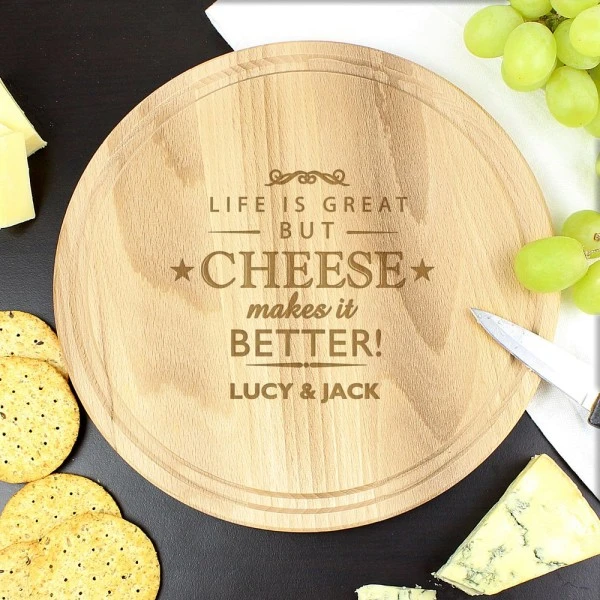 Personalised Cheese Makes Life Better... Wooden Cheese Board 3 Personalised Cheese Makes Life Better... Wooden Cheese Board - Image 3