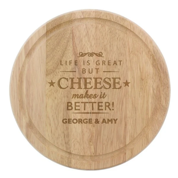 Personalised Cheese Makes Life Better... Wooden Cheese Board 4 Personalised Cheese Makes Life Better... Wooden Cheese Board - Image 4