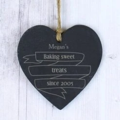 Personalised Garden Bloom Slate Heart Decoration -PERSONALISE STORE p010574 2