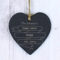 Personalised Garden Bloom Slate Heart Decoration -PERSONALISE STORE p010574 3