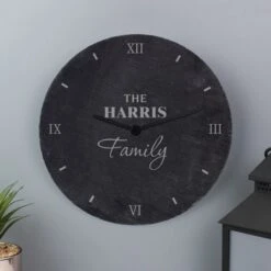 Personalised Family Slate Clock -PERSONALISE STORE p010575 2