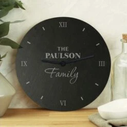 Personalised Family Slate Clock -PERSONALISE STORE p010575 3