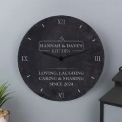 Personalised Kitchen Slate Clock -PERSONALISE STORE p010576 2
