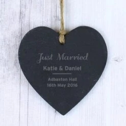 Personalised Classic Slate Heart Decoration -PERSONALISE STORE p010593 3