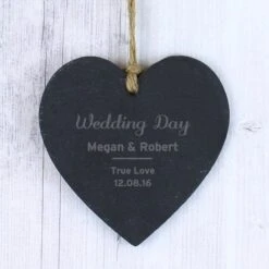Personalised Classic Slate Heart Decoration -PERSONALISE STORE p010593 4