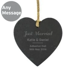 Personalised Classic Slate Heart Decoration -PERSONALISE STORE p010593 5