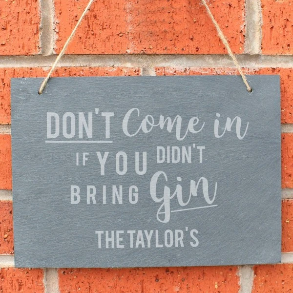 Personalised Gin Large Hanging Slate Sign 4 Personalised Gin Large Hanging Slate Sign - Image 4
