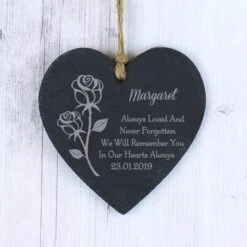 Personalised Rose Slate Heart Decoration 7 Personalised Rose Slate Heart Decoration -PERSONALISE STORE p0105a40 2