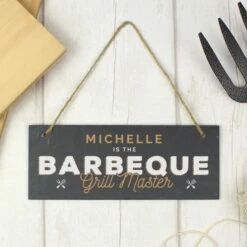 Personalised "Barbeque Grill Master" Printed Hanging Slate Plaque -PERSONALISE STORE p0105a47 4