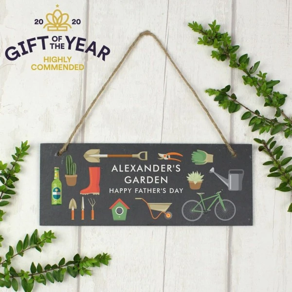 Personalised Garden Printed Hanging Slate Plaque 1 Personalised Garden Printed Hanging Slate Plaque