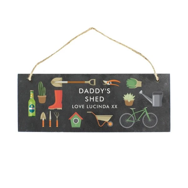 Personalised Garden Printed Hanging Slate Plaque 2 Personalised Garden Printed Hanging Slate Plaque - Image 2