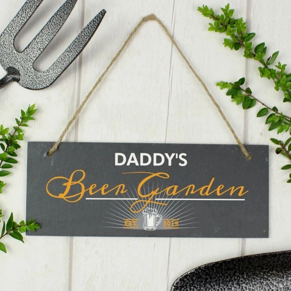Personalised "Beer Garden" Printed Hanging Slate Plaque 3 Personalised "Beer Garden" Printed Hanging Slate Plaque - Image 3