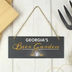 Personalised "Beer Garden" Printed Hanging Slate Plaque 10 Personalised "Beer Garden" Printed Hanging Slate Plaque -PERSONALISE STORE p0105a51 4