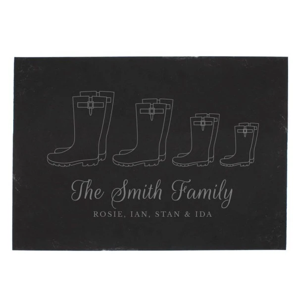 Personalised Welly Boot Family Of Four Slate 2 Personalised Welly Boot Family Of Four Slate - Image 2