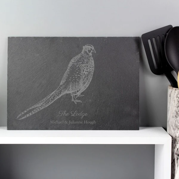 Personalised Pheasant Slate Placemat 1 Personalised Pheasant Slate Placemat