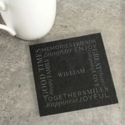 Personalised "Together" Single Slate Coaster