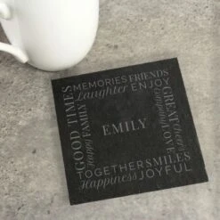 Personalised "Together" Single Slate Coaster -PERSONALISE STORE p0105a78 4