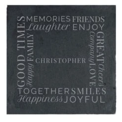 Personalised "Together" Single Slate Coaster -PERSONALISE STORE p0105a78 5