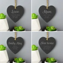Personalised Free Text Slate Heart Decoration -PERSONALISE STORE p0105a86 4
