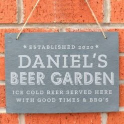 Personalised Beer Garden Hanging Large Slate Sign
