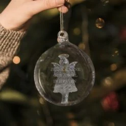 Personalised Glass Christmas Angel Bauble -PERSONALISE STORE p010714 2