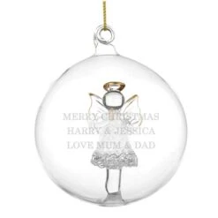Personalised Glass Christmas Angel Bauble -PERSONALISE STORE p010714 4