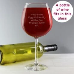 Personalised Bottle Of Wine Glass