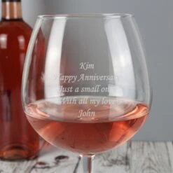 Personalised Bottle Of Wine Glass -PERSONALISE STORE p010724 3