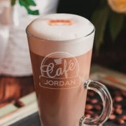 Personalised Cafe Latte Glass 8 Personalised Cafe Latte Glass -PERSONALISE STORE p0107b44 3