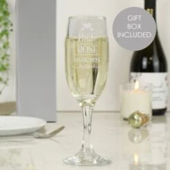 Personalised Decorative Wedding Bride Glass Flute
