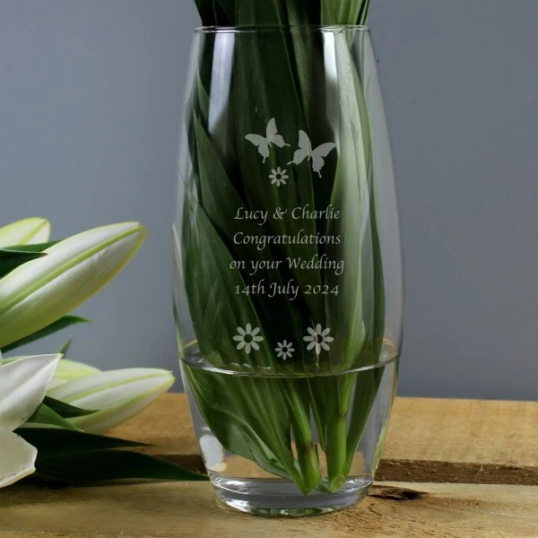 Personalised Butterflies And Flowers Bullet Vase 2 Personalised Butterflies And Flowers Bullet Vase - Image 2