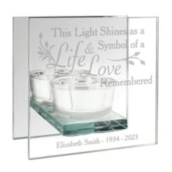 Personalised Life & Love Mirrored Glass Tea Light Candle Holder -PERSONALISE STORE p0107d37 3