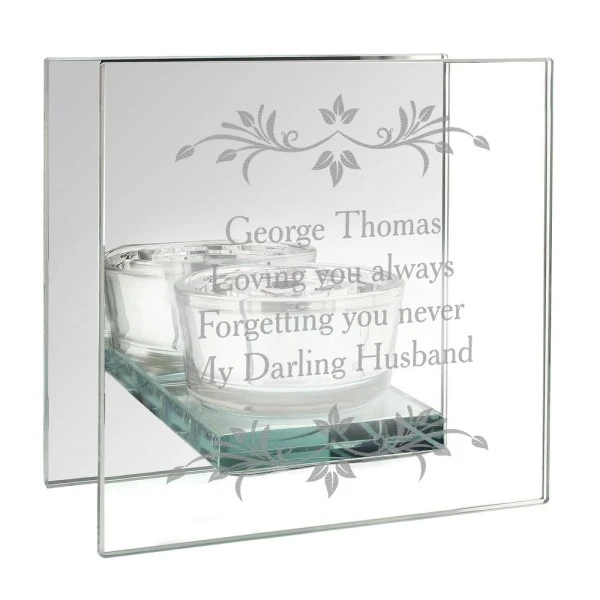 Personalised Sentiments Mirrored Glass Tea Light Candle Holder 5 Personalised Sentiments Mirrored Glass Tea Light Candle Holder - Image 5
