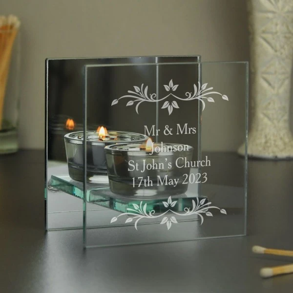 Personalised Sentiments Mirrored Glass Tea Light Candle Holder 6 Personalised Sentiments Mirrored Glass Tea Light Candle Holder - Image 6
