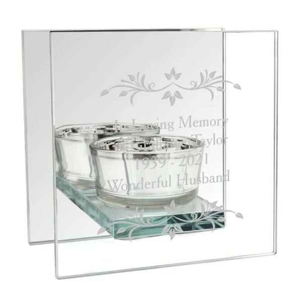 Personalised Sentiments Mirrored Glass Tea Light Candle Holder 8 Personalised Sentiments Mirrored Glass Tea Light Candle Holder - Image 8