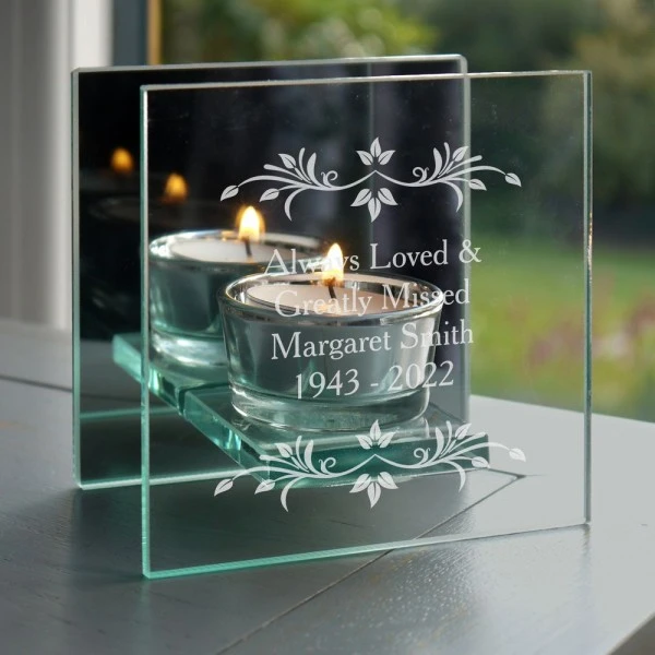 Personalised Sentiments Mirrored Glass Tea Light Candle Holder 9 Personalised Sentiments Mirrored Glass Tea Light Candle Holder - Image 9