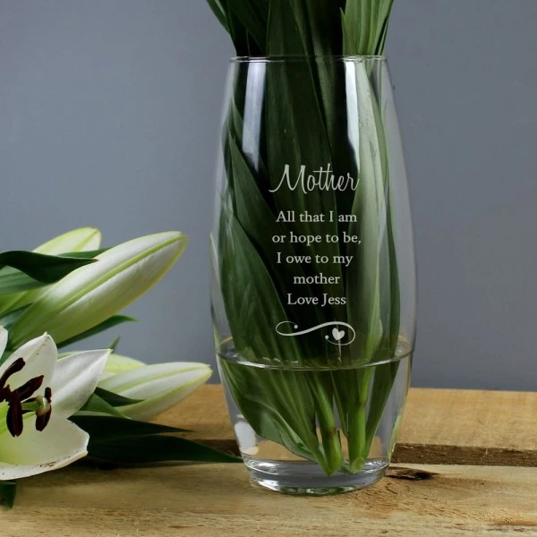 Personalised Swirls & Hearts Bullet Vase 1 Personalised Swirls & Hearts Bullet Vase