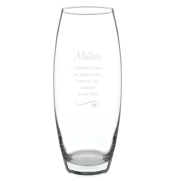 Personalised Swirls & Hearts Bullet Vase 2 Personalised Swirls & Hearts Bullet Vase - Image 2