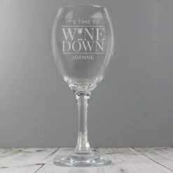 Personalised "It's Time To Wine Down" Wine Glass 8 Personalised "It's Time To Wine Down" Wine Glass -PERSONALISE STORE p0107e03 2
