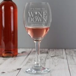 Personalised "It's Time To Wine Down" Wine Glass 10 Personalised "It's Time To Wine Down" Wine Glass -PERSONALISE STORE p0107e03 4