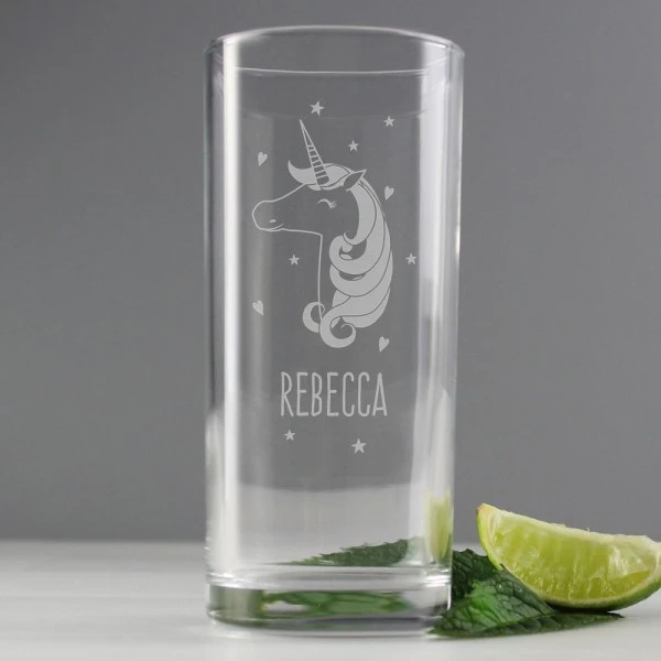 Personalised Unicorn Engraved Hi Ball Glass 4 Personalised Unicorn Engraved Hi Ball Glass - Image 4