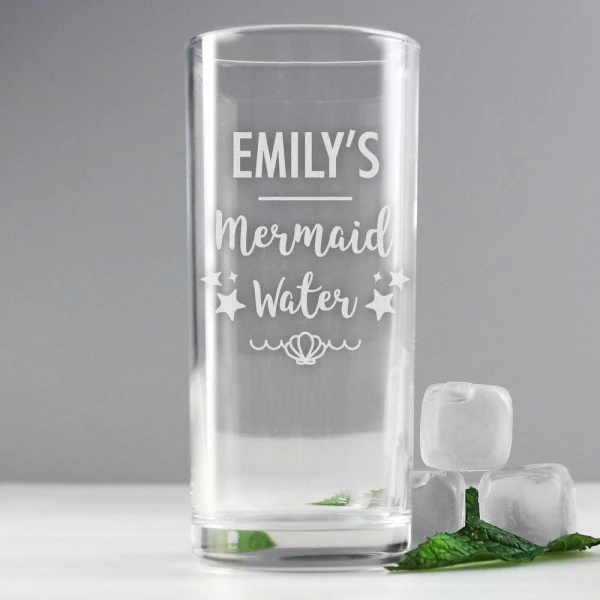 Personalised Mermaid Water Hi Ball Glass 3 Personalised Mermaid Water Hi Ball Glass - Image 3