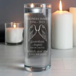 Personalised Guardian Angel Wings Floating Candle Holder -PERSONALISE STORE p0107e34 2
